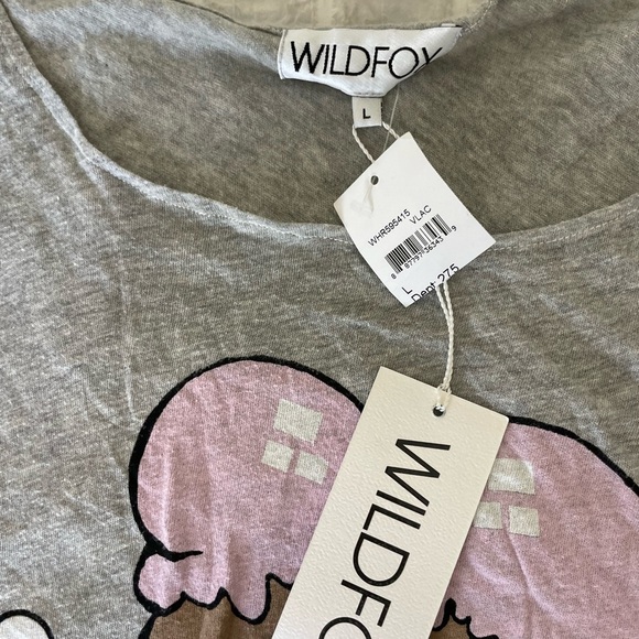 Wildfox Gray I love Summer Ice Cream  Sleeveless Tank Top - Picture 4 of 7
